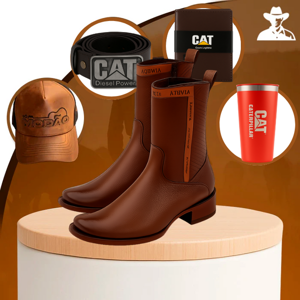 Kit Bota Maverick 3.0 em Couro Legítimo – Conforto e Durabilidade para Quem Pisa Forte + 4 Brindes
