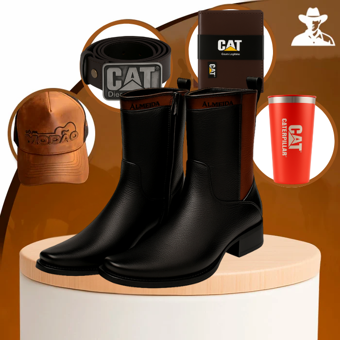 Kit Bota Maverick 3.0 em Couro Legítimo – Conforto e Durabilidade para Quem Pisa Forte + 4 Brindes